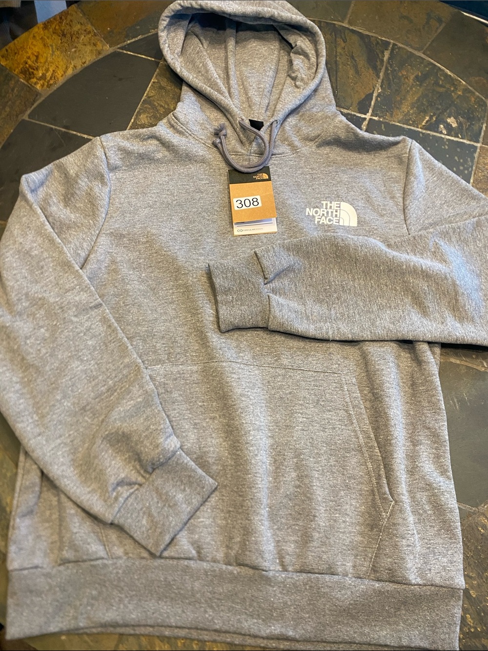 The North Face Heather Gray Pullover Hoodie with Logo